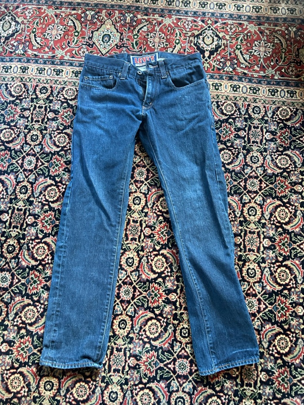 Levi's Blue Denim Skinny 511 Jeans with Red Logo Patch